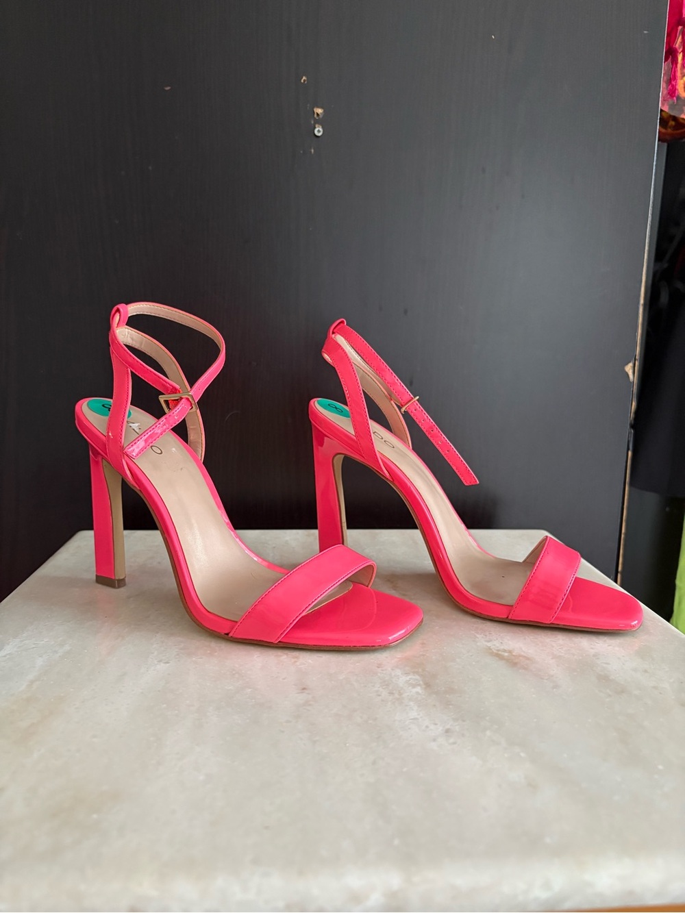 Aldo Neon Pink Strappy High Heel Sandals
